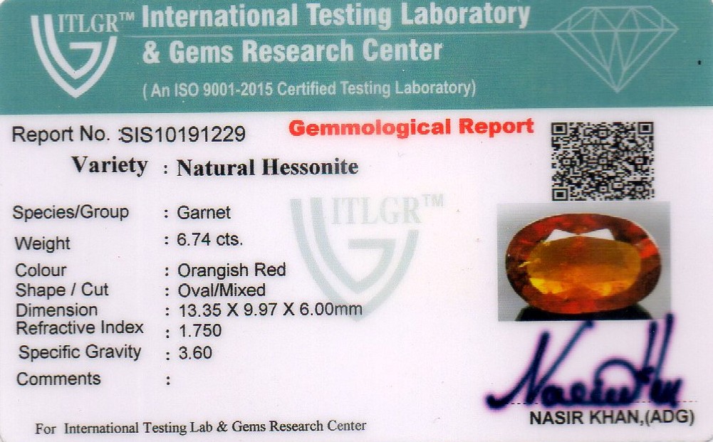 Certified gomed stone price sale